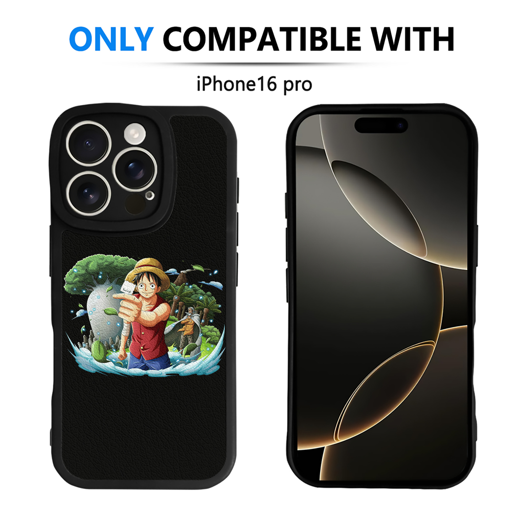 （画像用） ワンピース モンキー・D・ルフィ ONE PIECE Monkey D. Luffy 【iPhone 16シリーズ対応】シリコンスマホケース（レザー調） 材質：シリコン